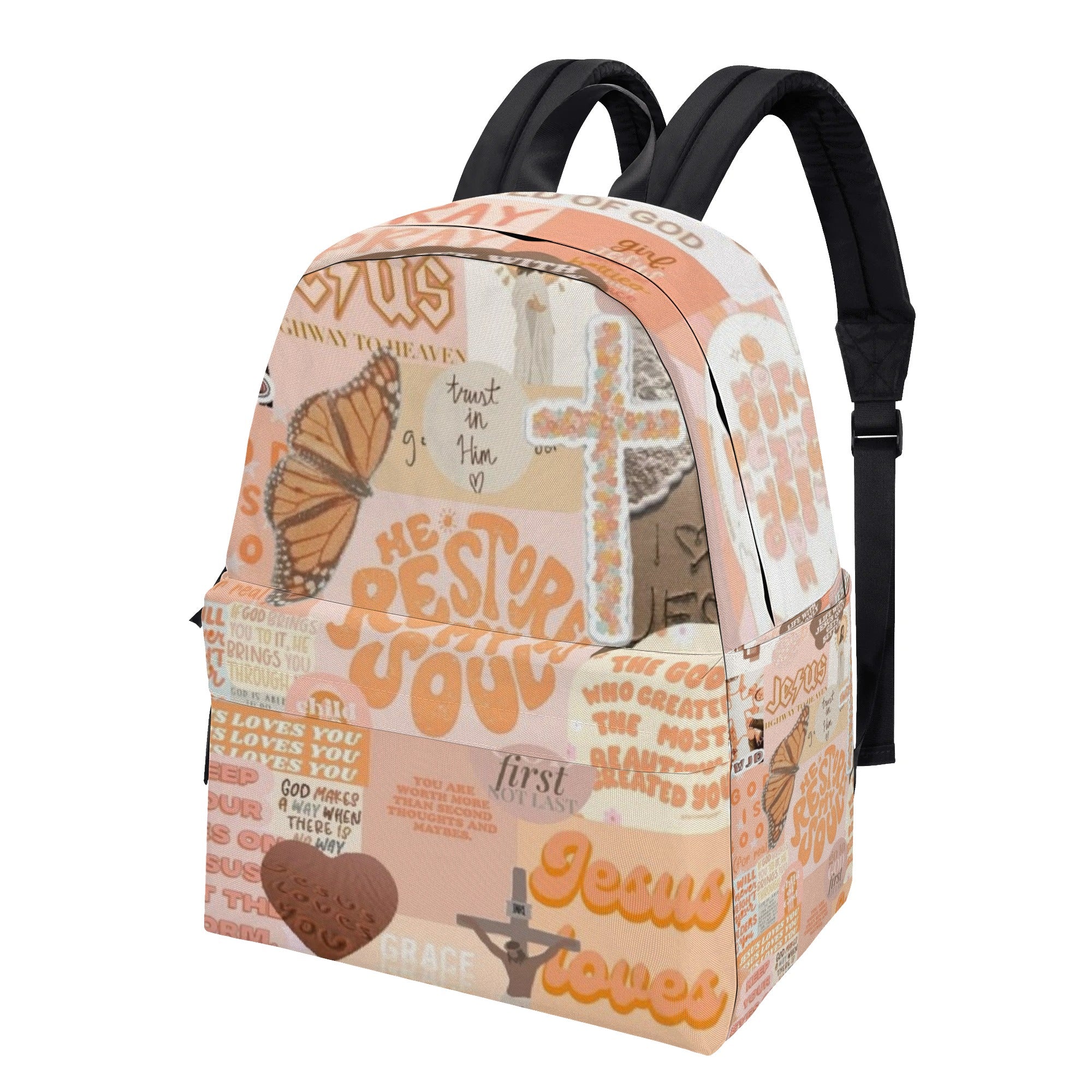 Inspirational Bible Verse Backpack – Trust in Him, Jesus Loves You, Christian Faith Book Bag.PLAF32